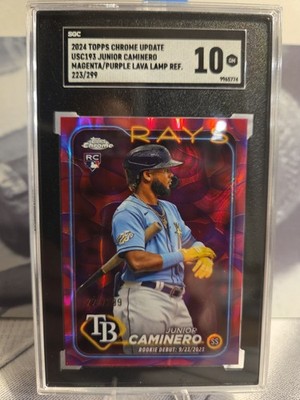 2024 Topps Chrome Update Junior Caminero #USC193 Purple Lava Lamp SGC 10