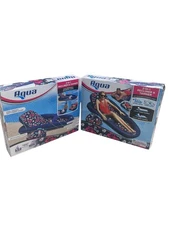 SET OF 2 Aqua Campania Ultimate 2-in-1 Pool Recliner Lounge Extra Large Hibiscus