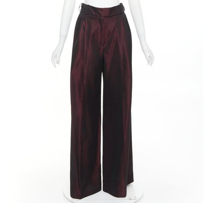 ALEXANDRE VAUTHIER COUTURE Aw2022 Runway bordeaux red high waist wide leg pants