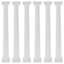 6Pcs Mini Roman Columns, 6.68inch White Cake Pillars Cake Tiered Stands Weddi...