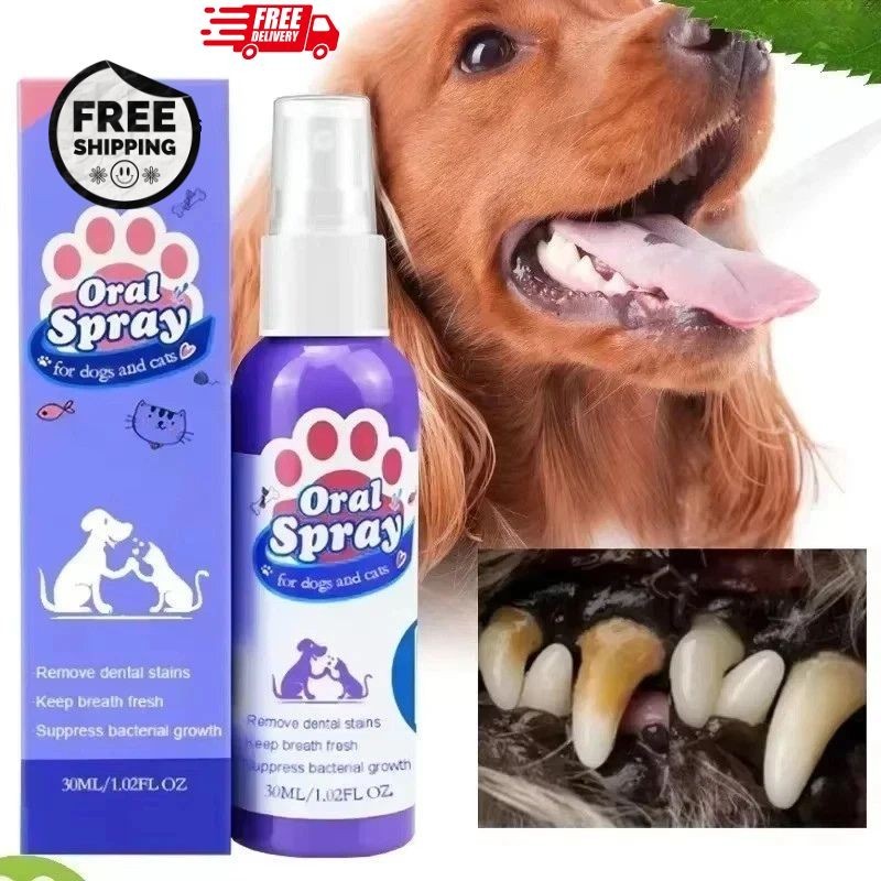 Pet Teeth Cleaning Spray Oral Care Remove Tooth Stains Keep Fresh Breath