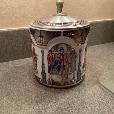 Seltmann Weiden Porcelain Metal Handle Lid Pictorial Jar Limited Edition 2007