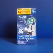 NEW Oral-B Pro 100 Deep Clean Electric Toothbrush Starter 4x Cross Action Heads