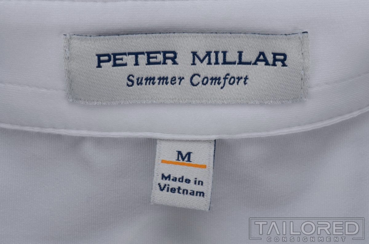 PETER MILLAR Solid White Polyester Mens Casual Po… - image 6