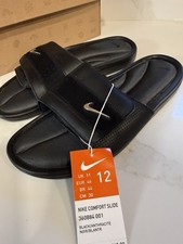 Nike Ultra Comfort Men's Size 12 Slides Sandals Black Anthracite 360884 001 RARE