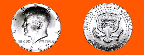 1969-D KENNEDY HALF DOLLAR SILVER 50C HIGH CHOICE BU++++ MS++++ FROM ROLL BEAUTY