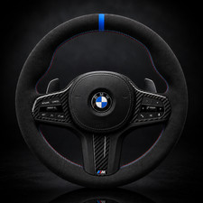 Bmw G20 G22 G80 G82 M2 M3 M4 M340i Alcantara Suede Steering Wheel Cover Diy Blue