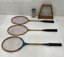 3 Vintage Badminton Rackets for Display