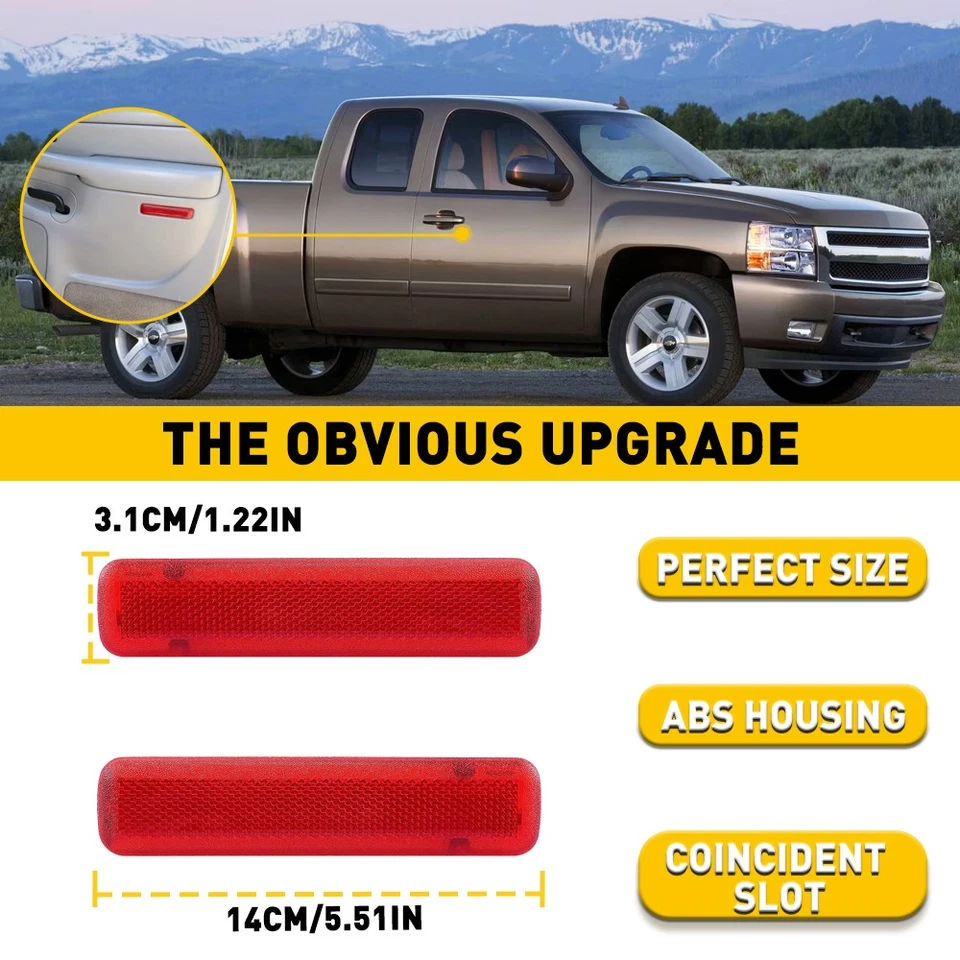 2x Reflector trasero moldura panel puerta para GMC XL Yukon 1500 XL 2500 2003-2007 Foto 2 de 4