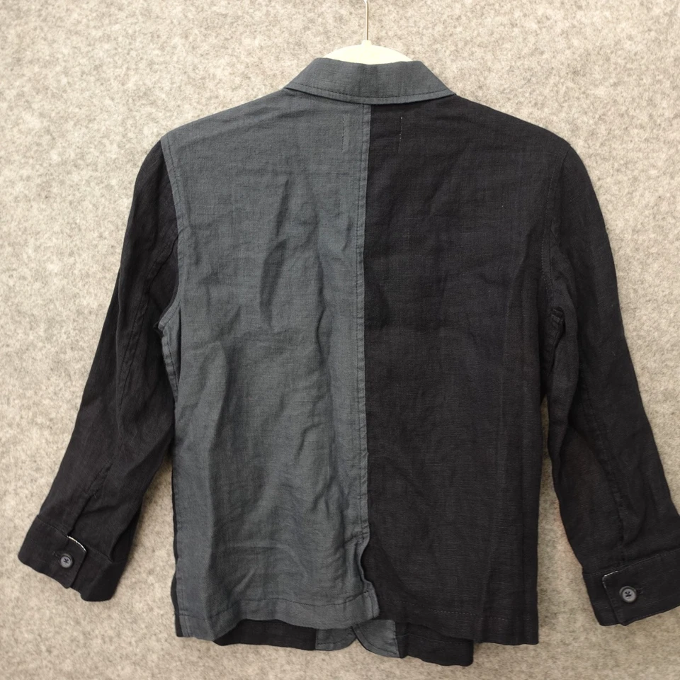 Boys Chore Jacket 9 Y Navy Blue Colorblock Linen Patch Pocket ZARA Luxury SS23 - Image 2 of 4