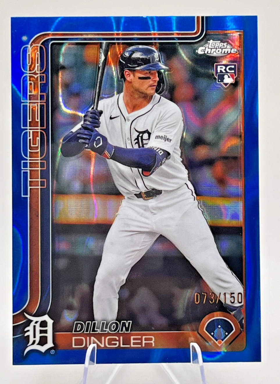 2025 Topps Chrome Dillon Dingler #274 Blue Rookie Refractor/150 - Tigers