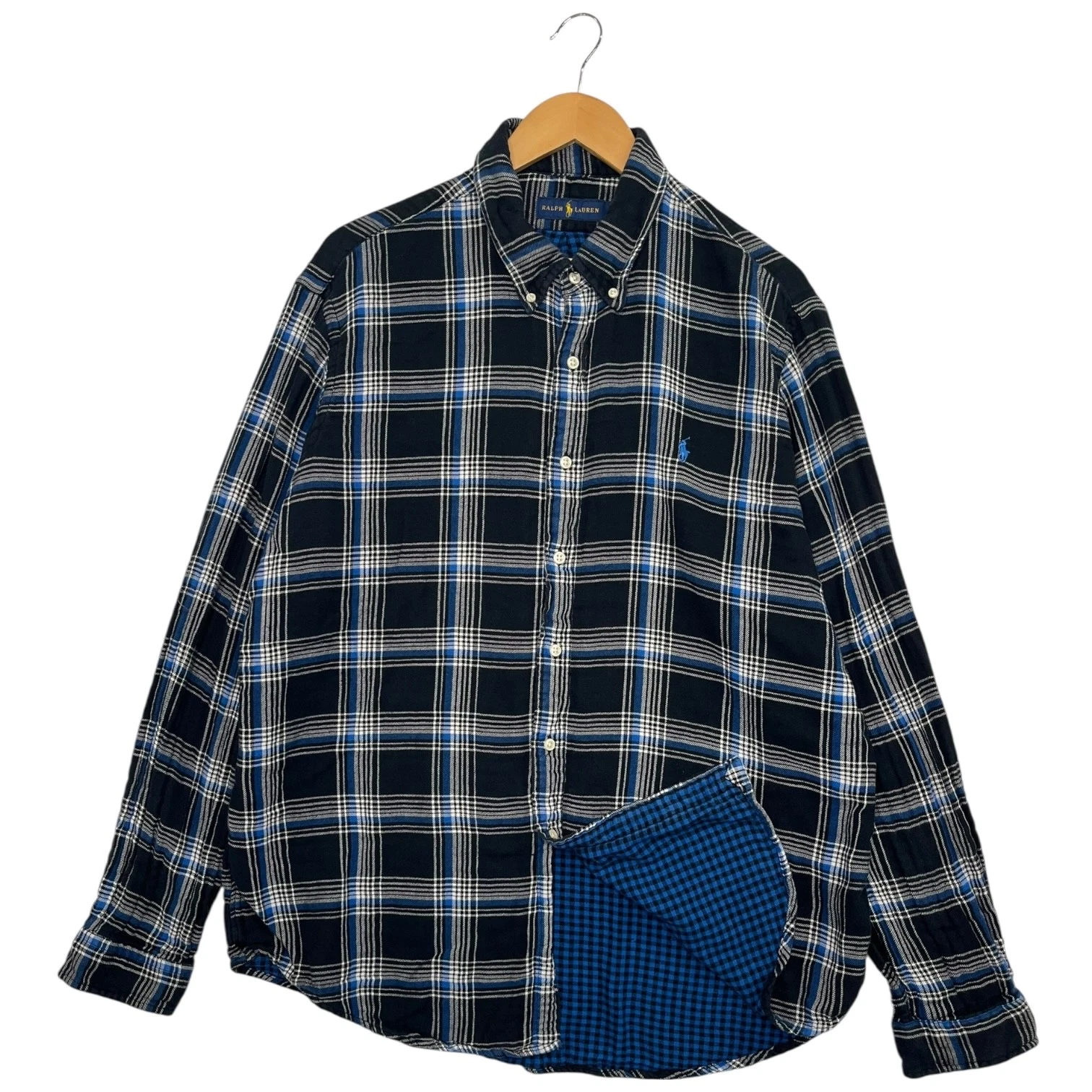 Ralph Lauren Flannel Shirt Mens XXL Blue Plaid Lined Casual Outdoor Heritage