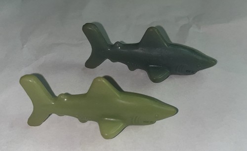 Vtg GMI Shark Bites Fruit Snacks Premium Prize Gen Mills-Lot Of (2) Sharks-LOOK!