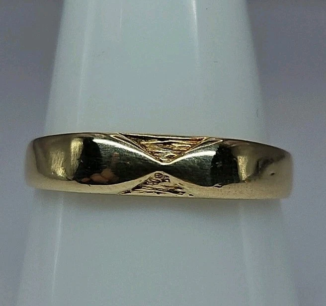 Alianza de boda vintage de oro amarillo de 14 k con recuerdo para hombre talla 10,25 2,77 g Foto 2 de 4