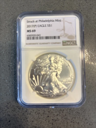 2017 (P) SILVER EAGLE NGC MS70 STRUCK AT PHILADELPHIA MINT EARLY RELEASES LABEL