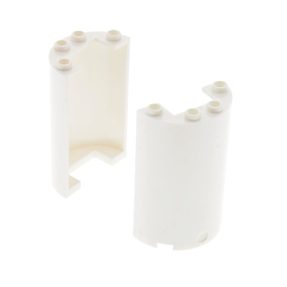 2x Lego Cylinder Half 2x4x5 White Cutout 1x2 Wall Tube 35312 35313 85941