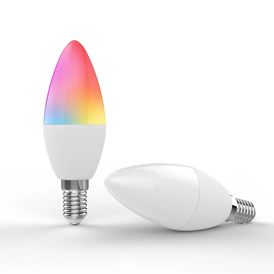 WiFi Smart Bulb RGB+W+C LED Candle Bulb 5W E12 Dimmable Light Phone APP UPXF - Image 2 of 4
