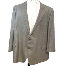 James Whitehead Houndstooth Silk Wool Sport Coa Men 54R Blazer Jacket Business