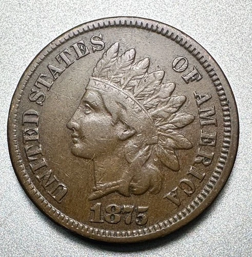 1875  INDIAN CENT  VF+   BETTER DATE  #1911