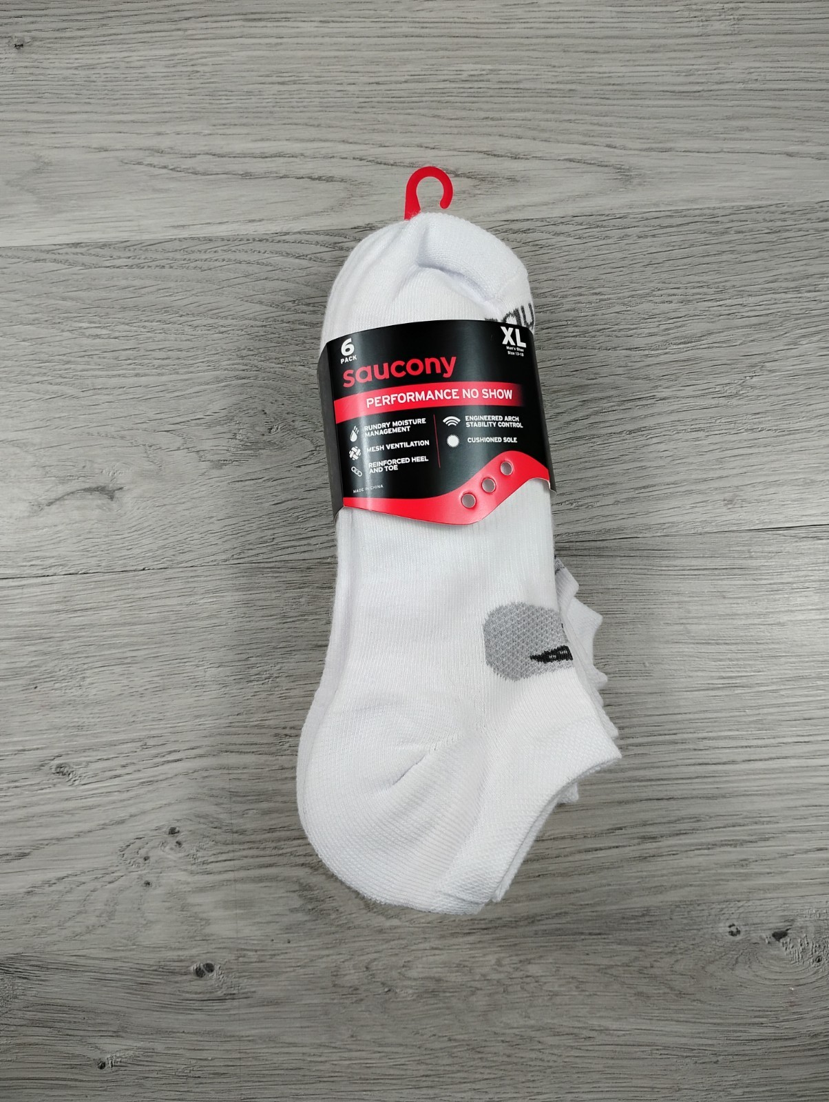 Saucony Men's Bolt Performance Comfort Fit No Show Socks Pack Of 6 XL White thumbnail 11