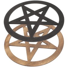 2 Pcs Wooden Pentacle Altar Ceremony Decoration Ritual Ornament