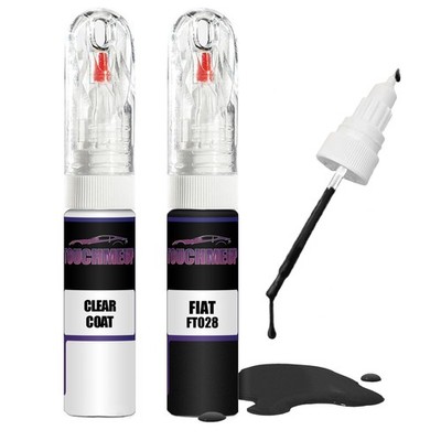 Lackstift für FIAT CARBON BLACK FT028 + Klarlack Pinsel Kratzer Fix Kit