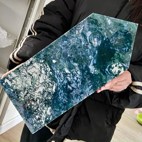 10.62LB Natural Water Grass Moss Agate crystal pillar Crystal Reiki - 第 8/14 張圖片