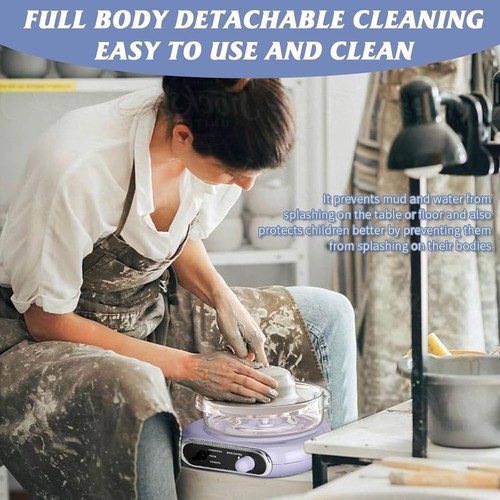 Detachable Mini Pottery Wheel Kit - Complete Set for Creative Beginners, Purple - Picture 8 of 10