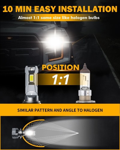 AUXBEAM HB4 9006 LED Headlight Low Beam Bulbs 6000K Canbus High Power 2023 NEW - Picture 4 of 12