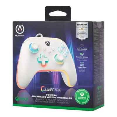 Power A Advantage Lumectra Wired Controller (White) - Xbox Series X NEW