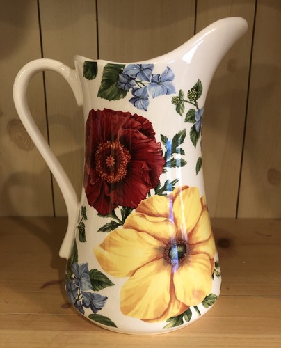 Pier 1 Imports Pitcher Floral Medley 9.5” Ironware NEW - Picture 4 of 8