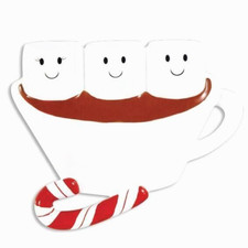 Family of 3 Marshmallows in Hot Chocolate Christmas Ornament Personalize New