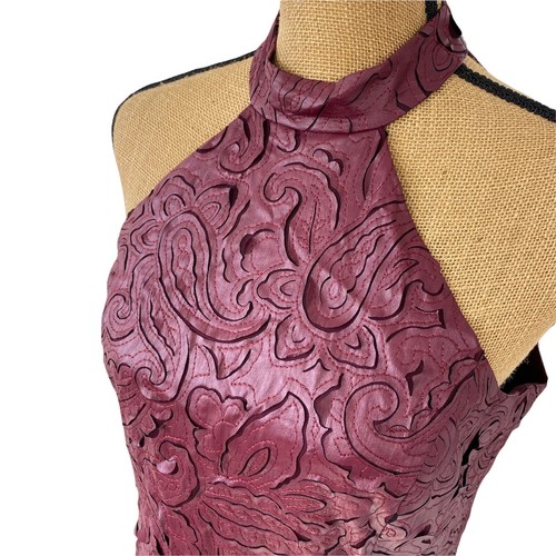 W by Worth Floral Sheath Dress knee length Maroon Red Color Size 8 Sleeveless - Picture 4 of 12