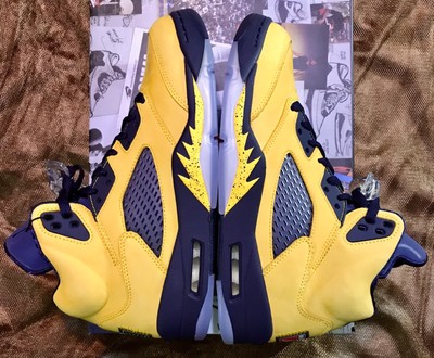 AIR JORDAN 5 RETRO SE MICHIGAN AMARILLO/COLLEGE NAVY-AMARILLO CQ9541 704,  Sz 8.5 193153086424 | eBay
