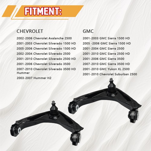 For Silverado Sierra 2500 3500 Front Upper Control Arms Tie rods Suspension Kit - Picture 6 of 17