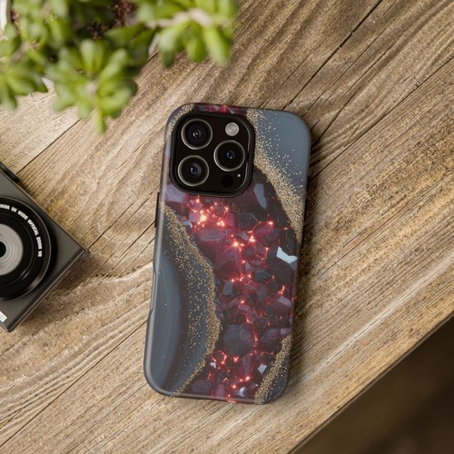 Ruby Geode Gray Marble Crystal - Phone Ink Case for iPhone, Galaxy, Pixel - 第 9/281 張圖片
