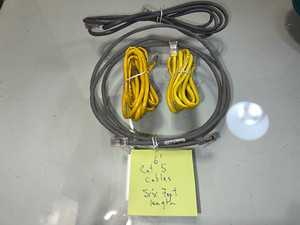 CAT5 Network Cables (Yellow & Grey) (Six Foot)(4 pack)