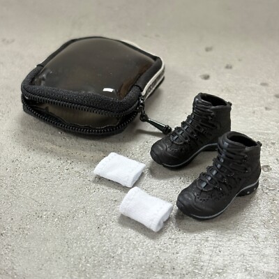 ATS-MB-BLK: 1/12 Mountain Boots with socks & Storage Case  for 6'' figure - Black