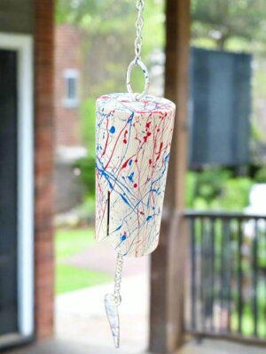 All America Red White Boom Cow Bell Deep Tone Wind Chime