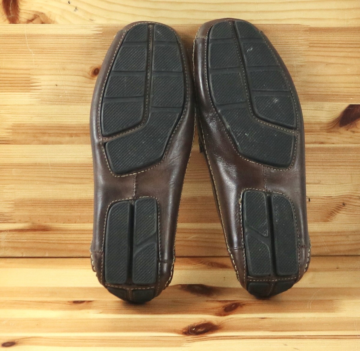 Clarks England Brown Leather Slip-On Driving Moccasins Mens Shoes US Size 9.5 W Clarks Collection Driving Mocs Penny Loafers Mens 9 Casual  main image 2