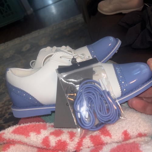 G/FORE Women's Cap Toe Gallivanter Golf Shoes Snow White Vista Blue Sz ...