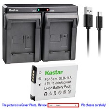 Kastar Battery Dual USB Charger for Samsung SLB-11A SLB11A Samsung WB5500 Camera