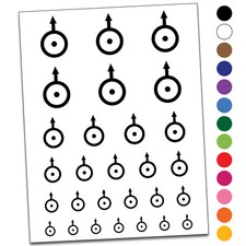 Astronomy Uranus Astrology Planet Symbol Temporary Tattoo Water Resistant Set