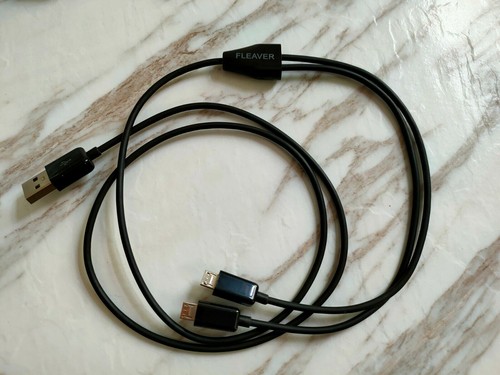 FLEAVER Black 1meter Dual Micro USB Splitter Cable, Power 2 Micro USB Devices - Picture 6 of 6