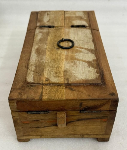 Antique Wooden Travelling Shaving Vanity Box With Mirror Original Hand Crafted - Picture 8 of 11