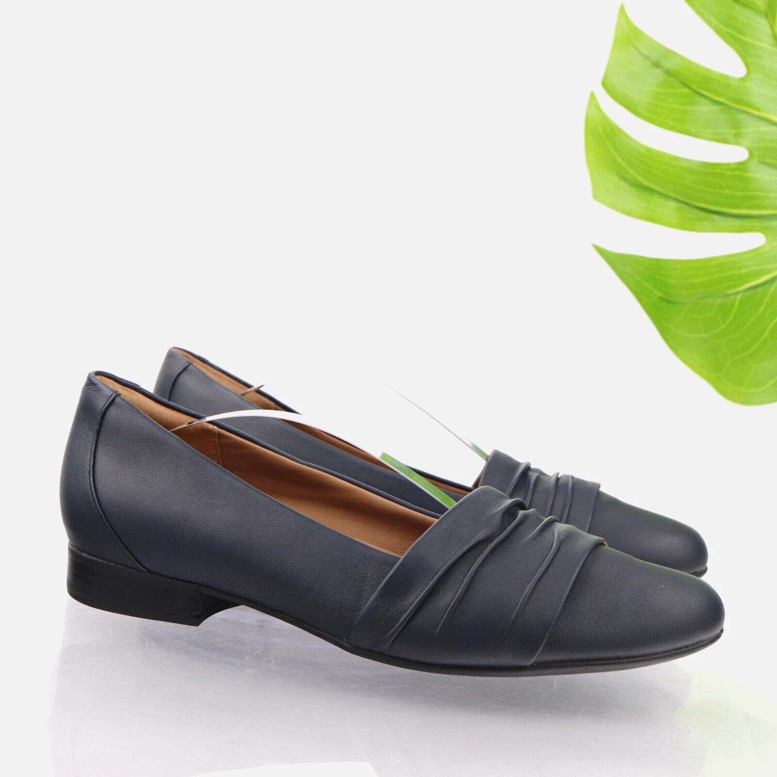 Mocassini scarpe da ballo Clarks donna Un Blush Vibe flat taglia 11 blu navy in pelle