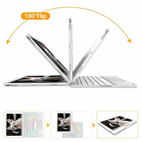 Keyboard Case Rotate Cover with Touchpad For iPad 9th/8th/7th Gen 10.2 inch 2021 - Picture 35 of 38