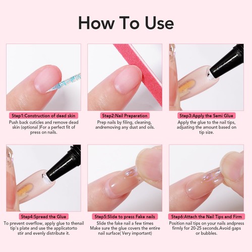 Newly Upgraded Quick Drying 10g Semi Solid Nail Glue with 10ml Remover for - Picture 5 of 6
