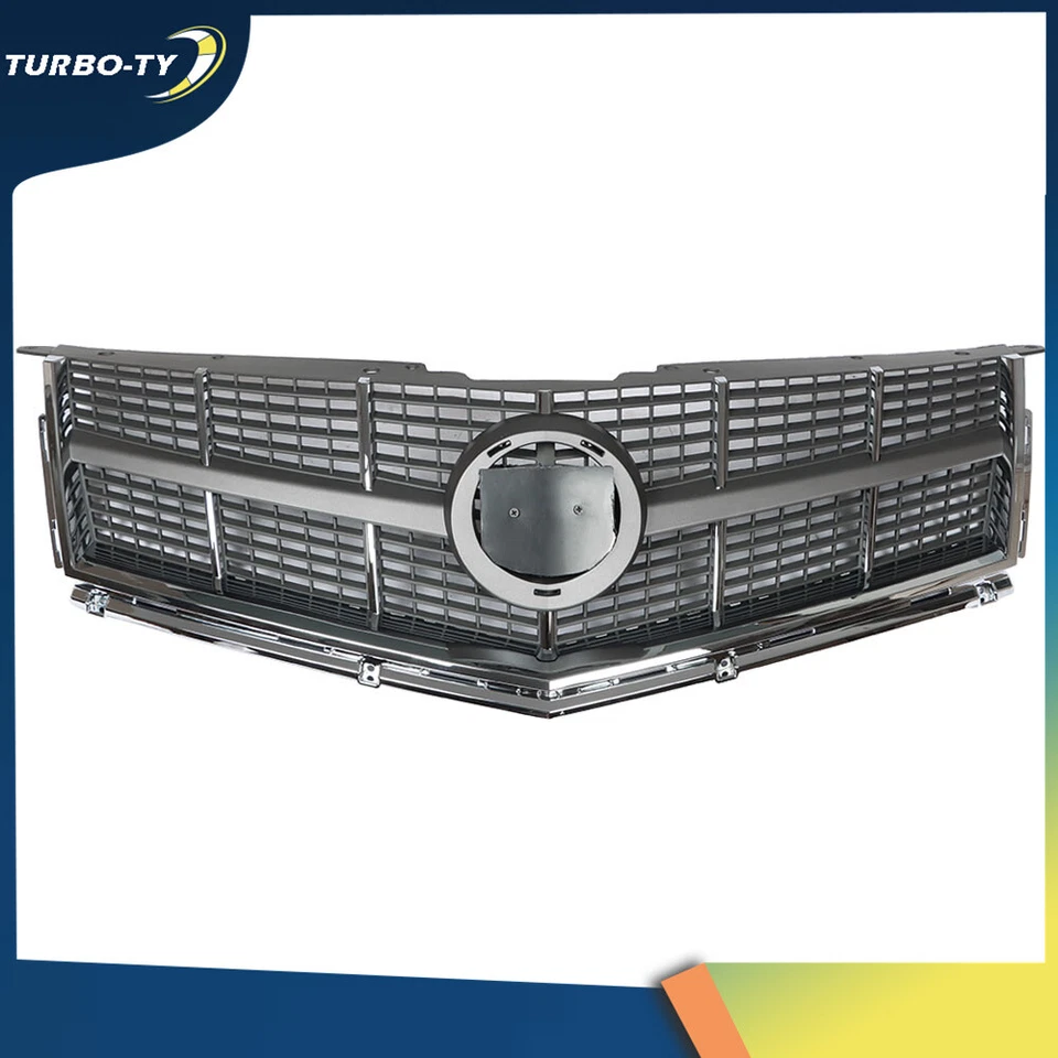 Front Upper Grille With For Cadillac SRX 2010 2011 2012 Chrome GM1200629 Foto 3 de 4
