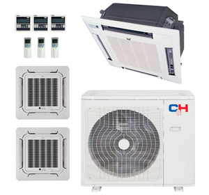 Details About 3 Zone Ductless Mini Split Ceiling Cassette A C 12000 12000 18000